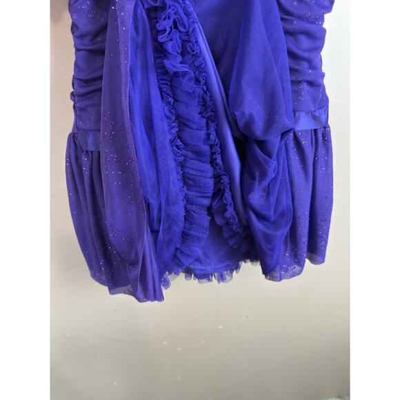 AMY BYER Girls Vintage Purple Swirl Sparkle Y2K Dress Juniors Size 14 Ruched - Picture 11 of 13